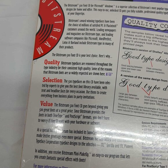 Vintage Bitstream 500 Font CD For Windows - Picture 6 of 8